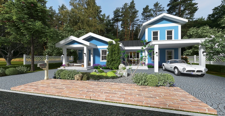 Summer Countryside Home Interior Design Render
