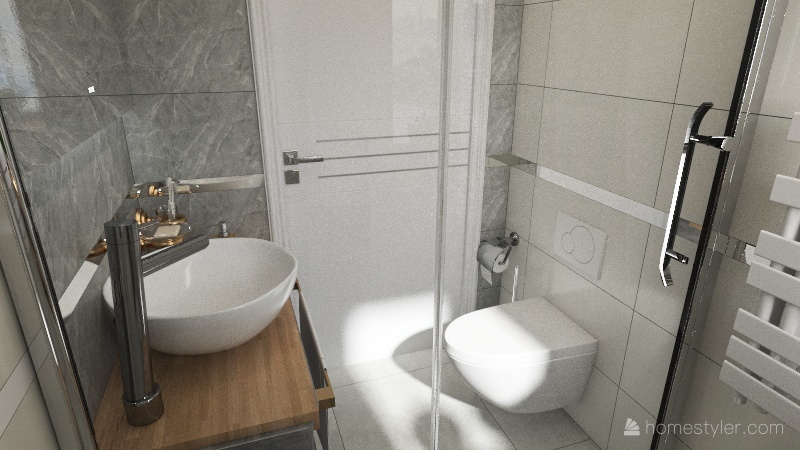 Łazienka mała 3d design renderings