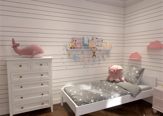 Girl's bedroom Design Rendering