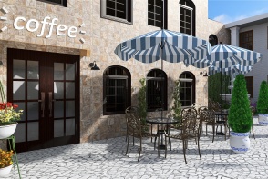 Coffee shop in Italy Design Rendering