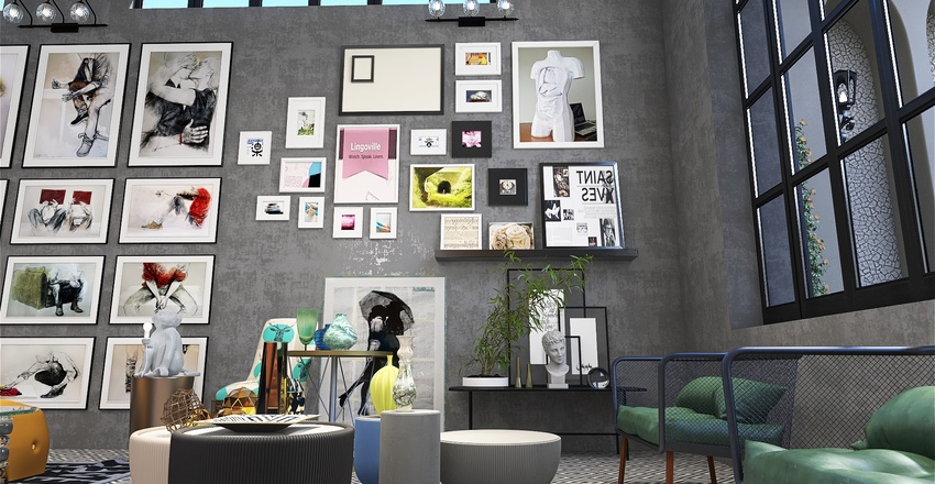 Commercial design: Vintage gifts and art. Interior Design Render