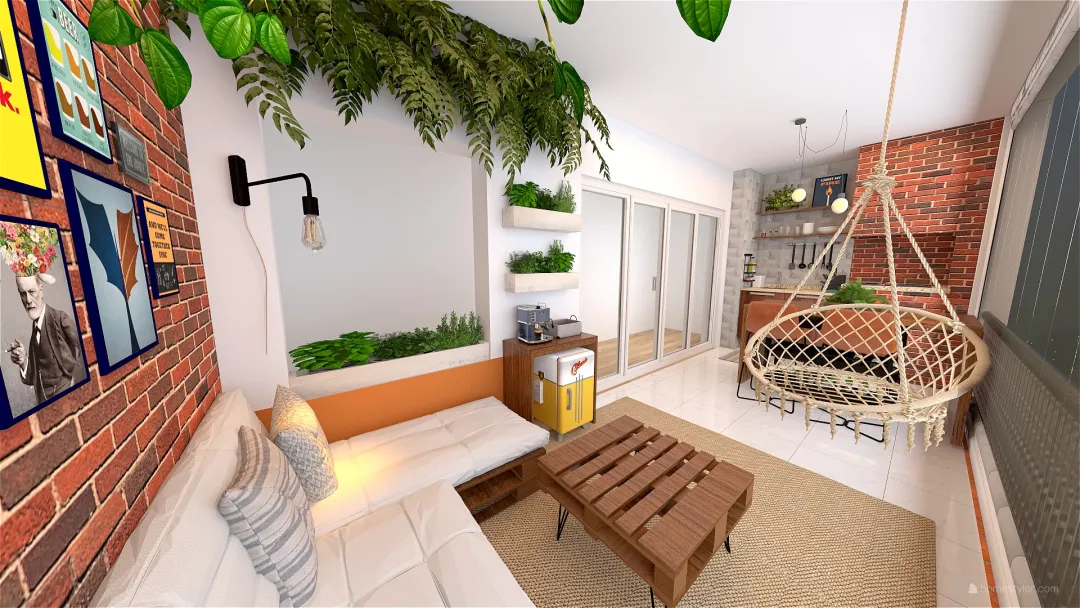 Varanda urban jungle 3d design renderings