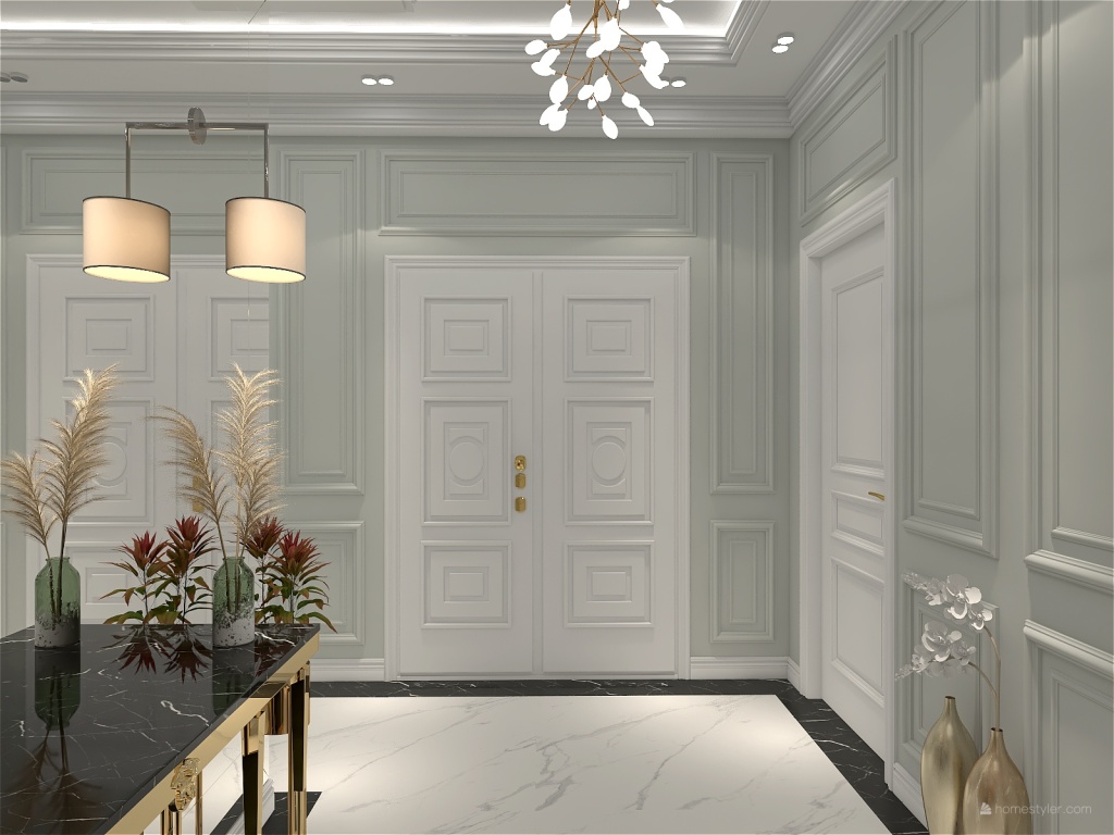 Neoclassical style apartment 3d design renderings