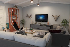 Scandinavian Style Living Room Design Rendering