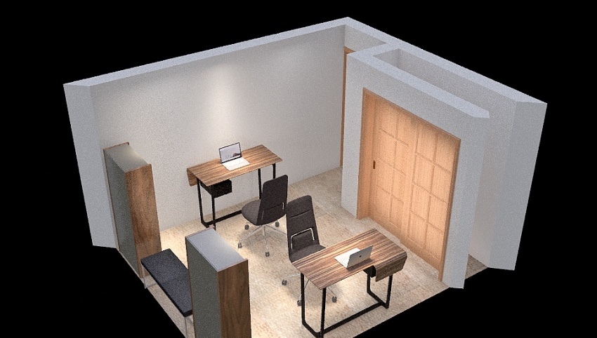 Sam's and Ken's Office 1 3d design picture 14.39