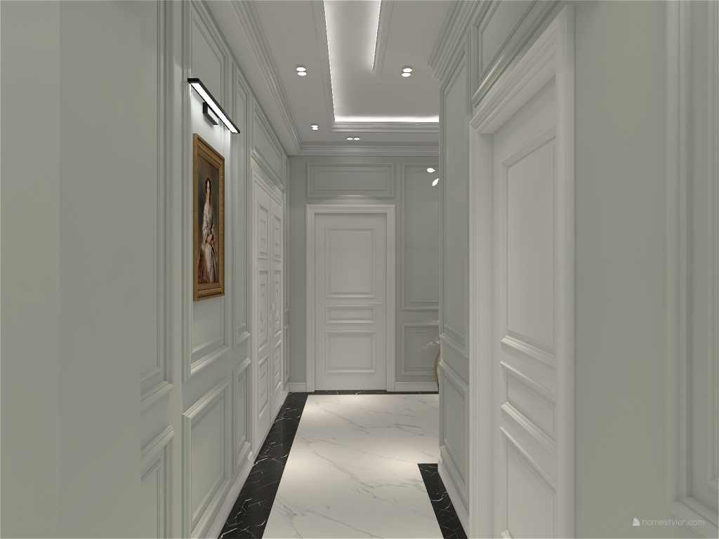 Neoclassical style apartment 3d design renderings