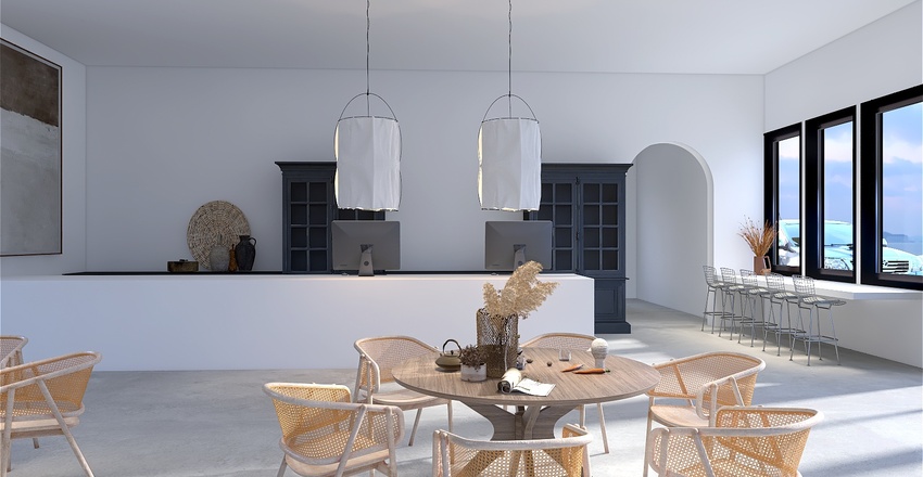 Modern Restaurant Interior Design Render