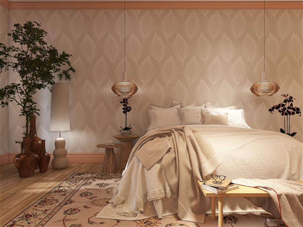 Romantic one bedroom apartment 3d design renderings