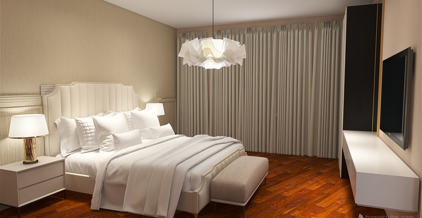 classic contemporary bedroom Interior Design Render