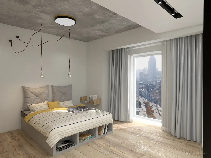 Concrete apartement 3d design renderings