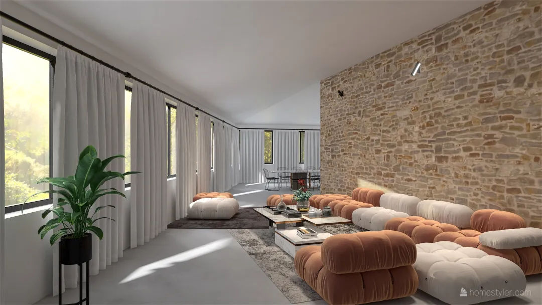 Villa Torre Ai Mari Living 3d design renderings