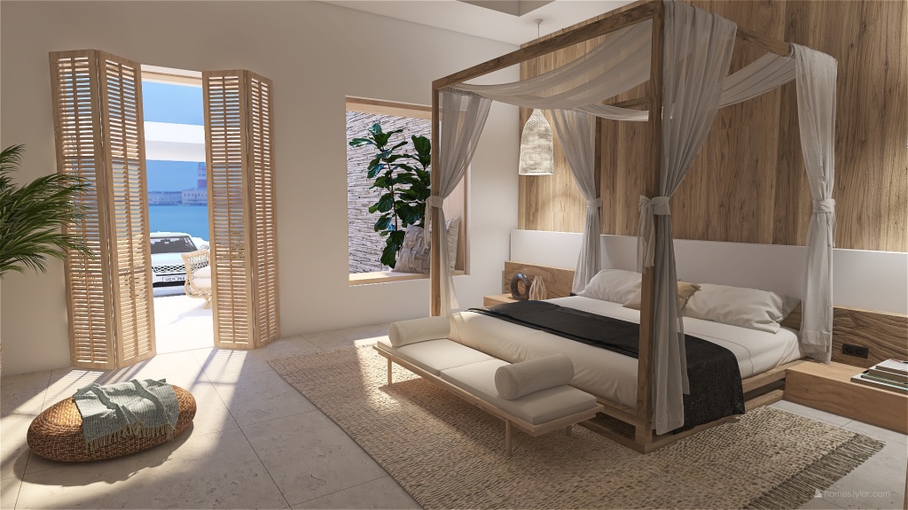 Mediterranean Casa de Playa Blue 3d design renderings