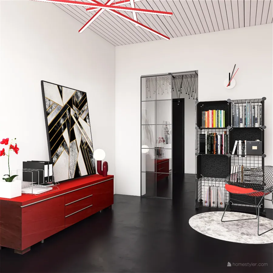 rooftop black & red 3d design renderings