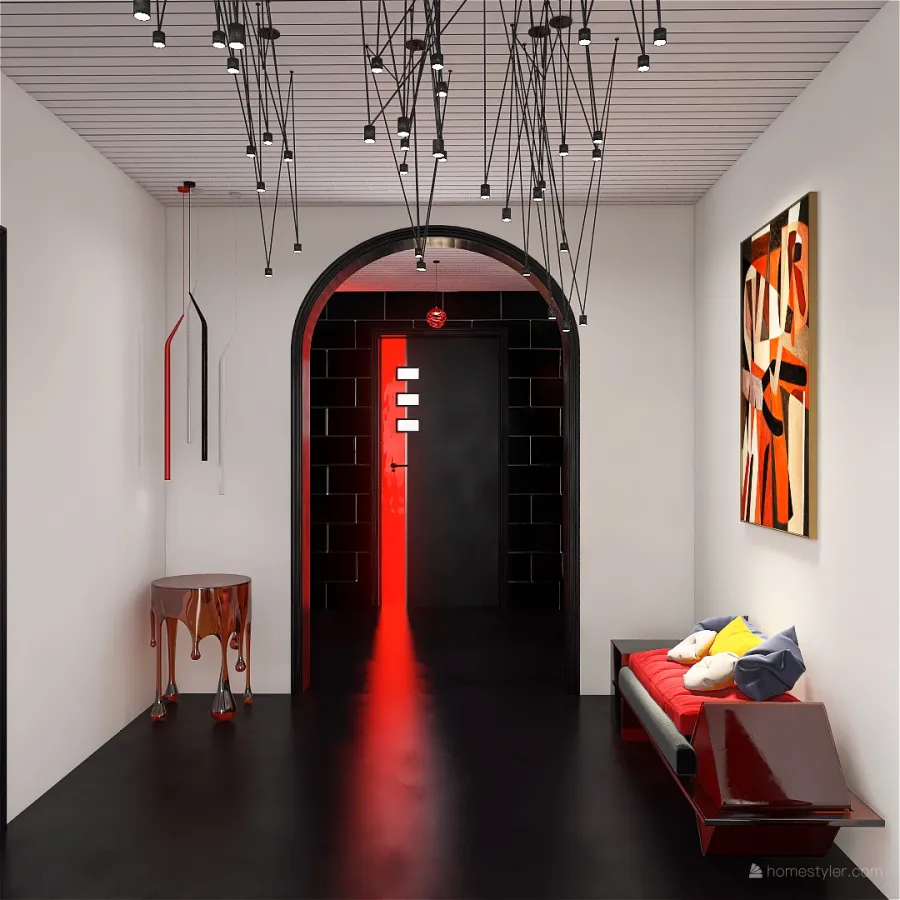 rooftop black & red 3d design renderings
