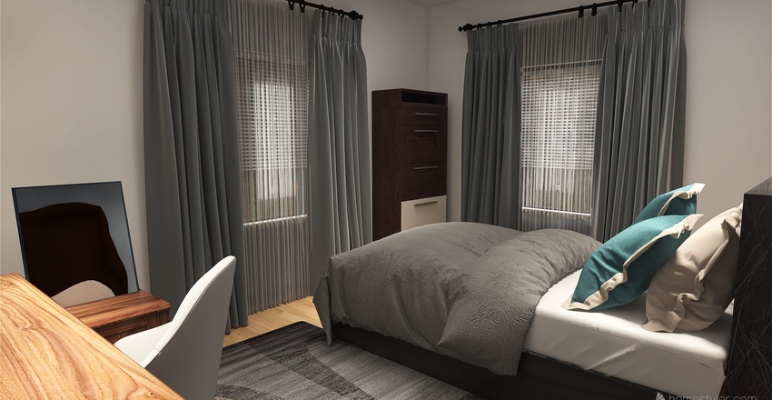Modern Teen Bedroom Interior Design Render