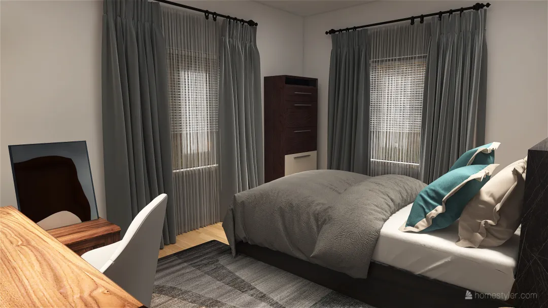 Modern Teen Bedroom 3d design renderings