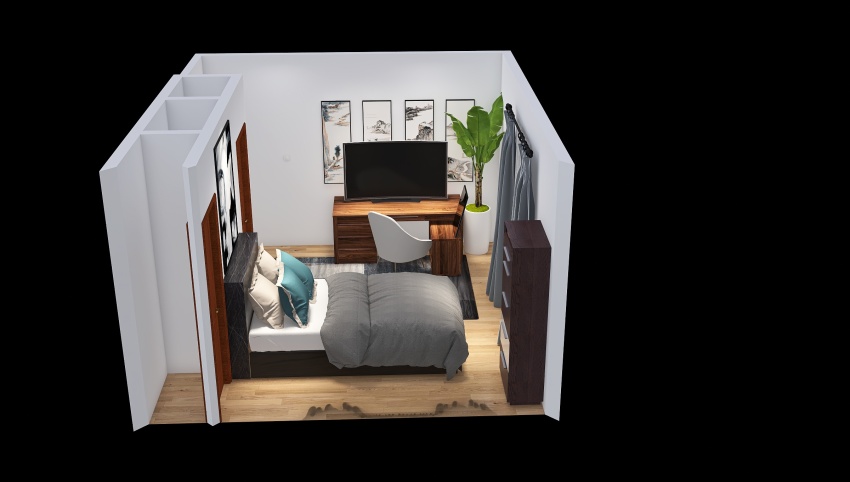 Modern Teen Bedroom 3d design picture 20.13