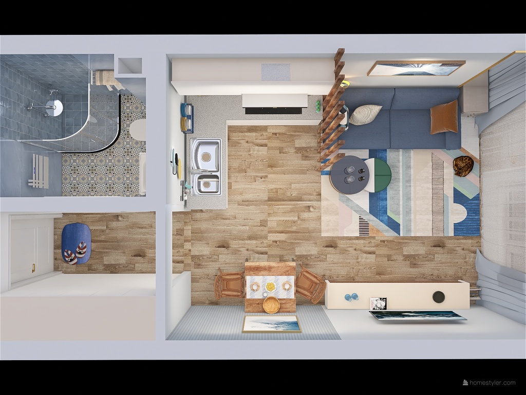 Студия design ideas & pictures (33 sqm)-Homestyler