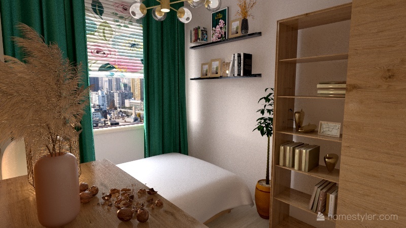 Boho bedroom 3d design renderings