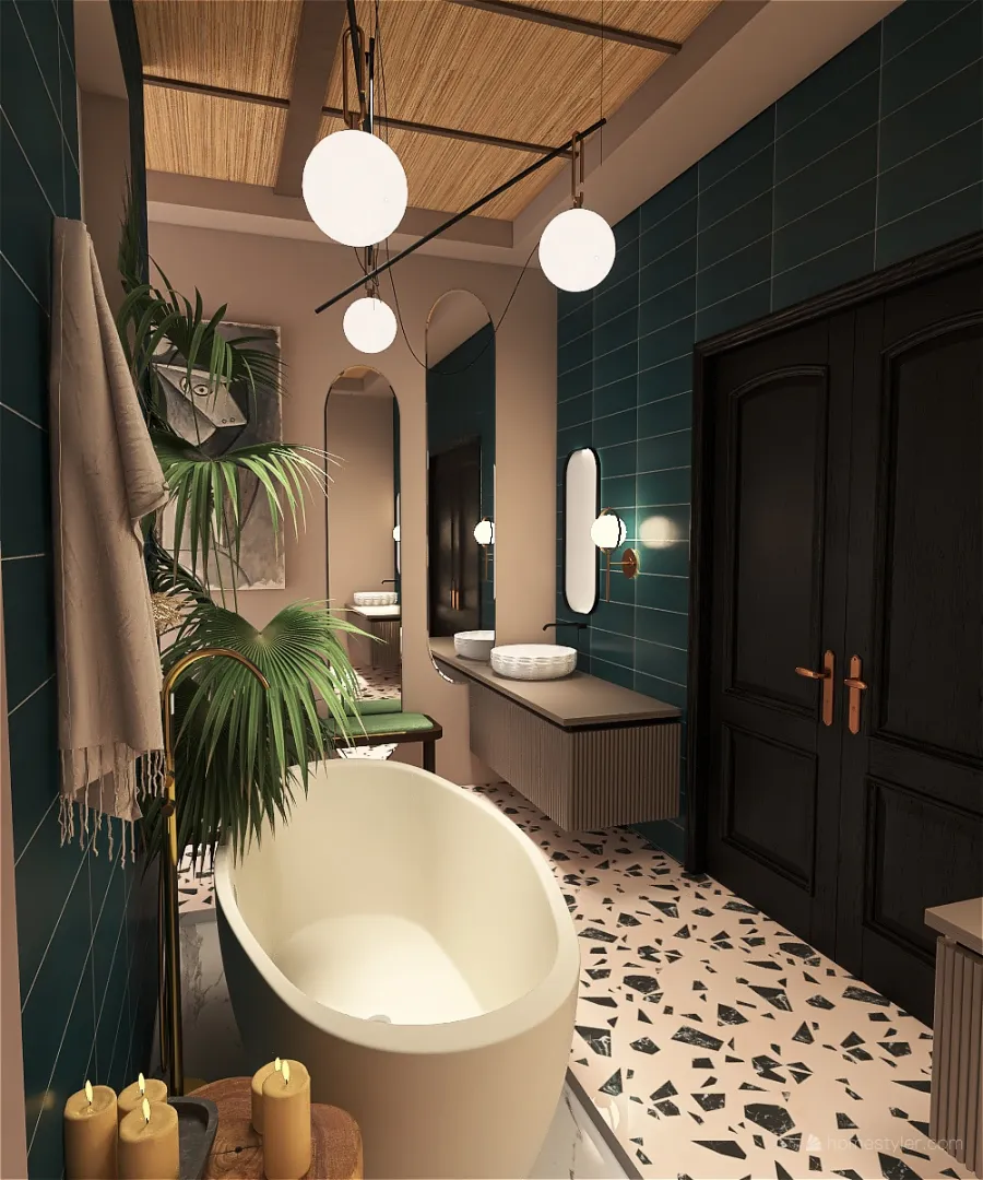 Eclectic - En Suite 3d design renderings