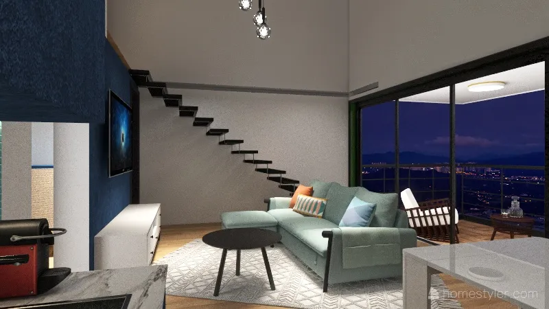 Apartment with Loft 3d design renderings
