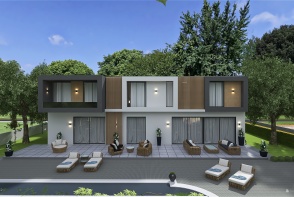 Contemporary Home in the forest Design Rendering