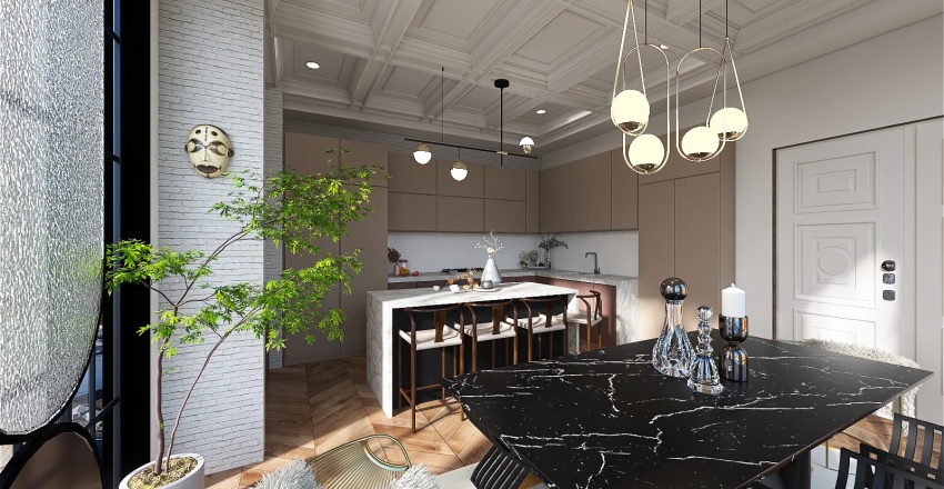 Eclectic - Kitchen & Dinning 3d design renderings
