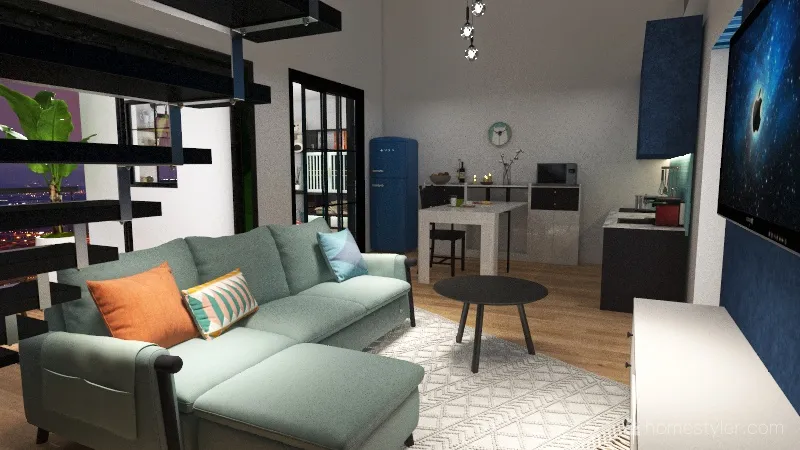 Apartment with Loft 3d design renderings