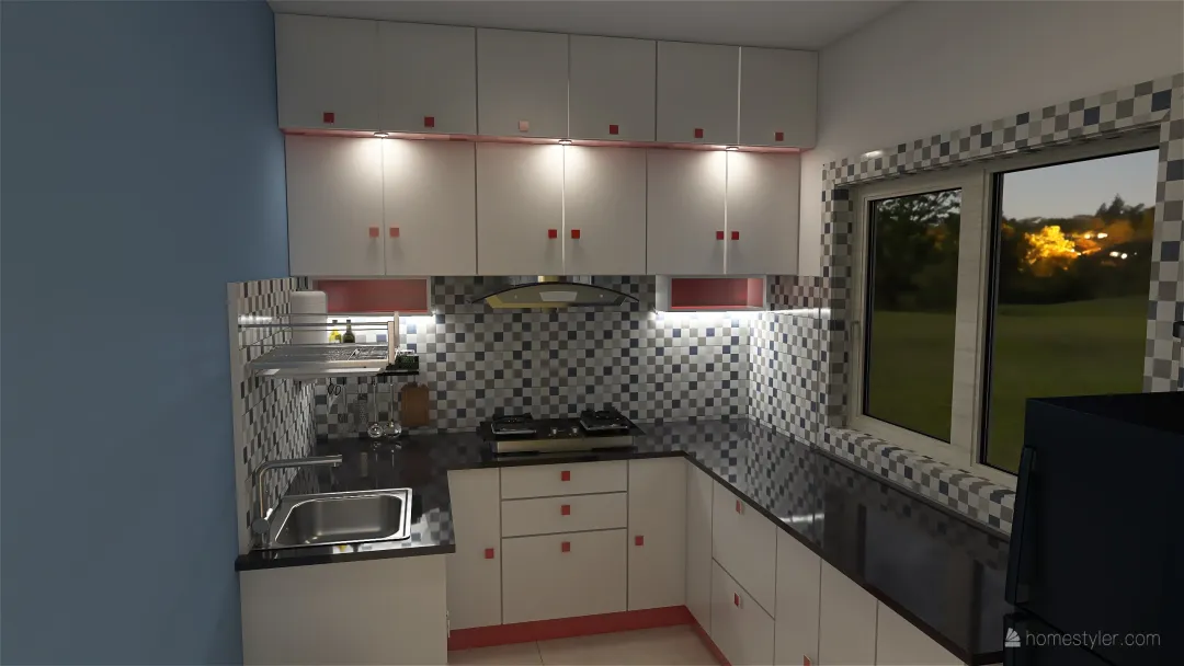 Hall and Kitchen Latest 3d design renderings