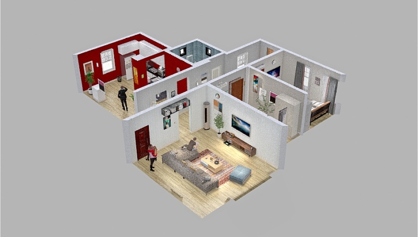 Middle Class House Style 3d design picture 134.15