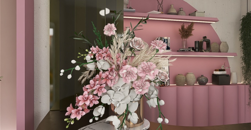 Contemporary  Flower shop Red 3d design renderings