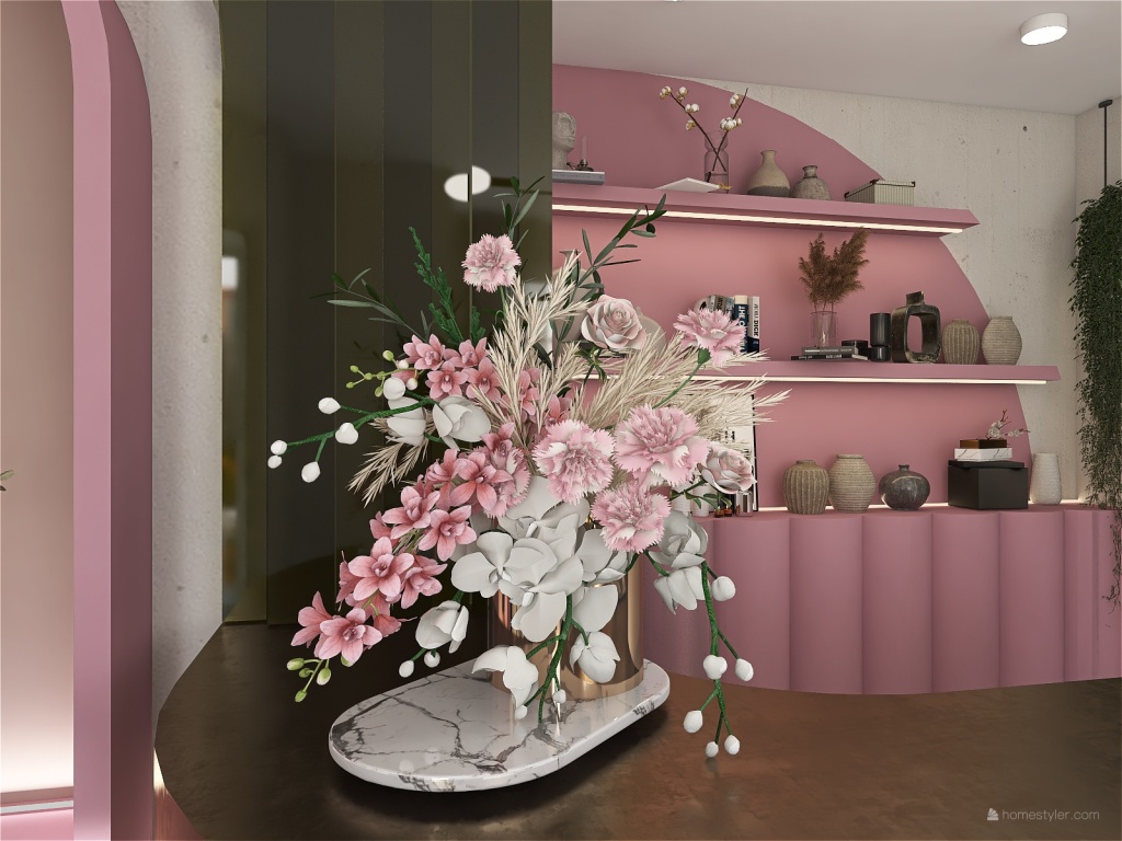 Contemporary  Flower shop Red 3d design renderings