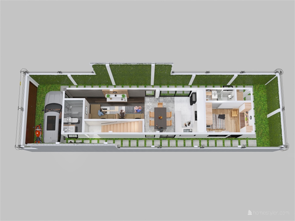 Casa de 2 pisos - 1ER. PISO 3d design renderings