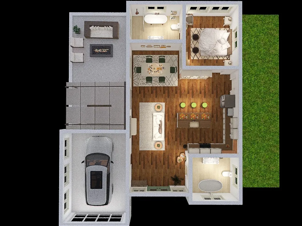 cute cottage 3d design renderings