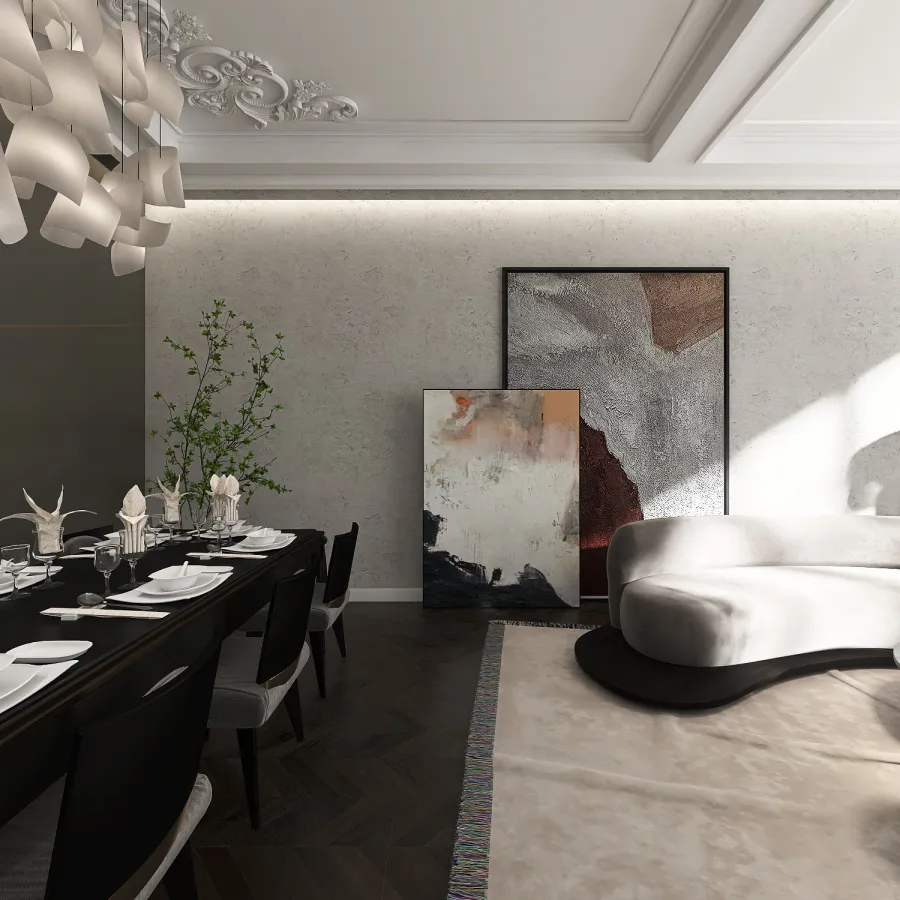 Contemporary Penthouse in NYC Grey 3d design renderings