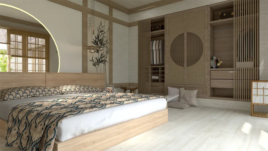 StyleOther Beige White Bedroom 3d design renderings