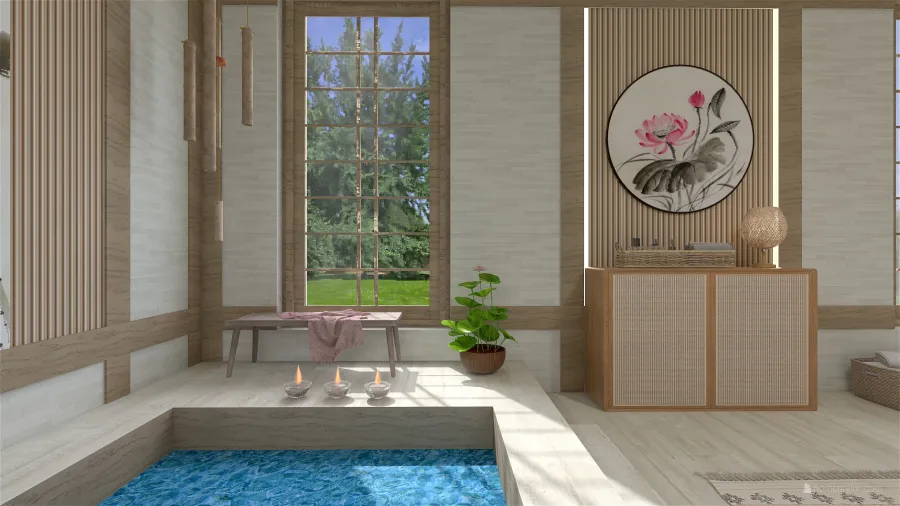 StyleOther Beige White Bathroom 3d design renderings