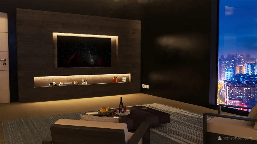 Modern Beige Bedroom 3d design renderings