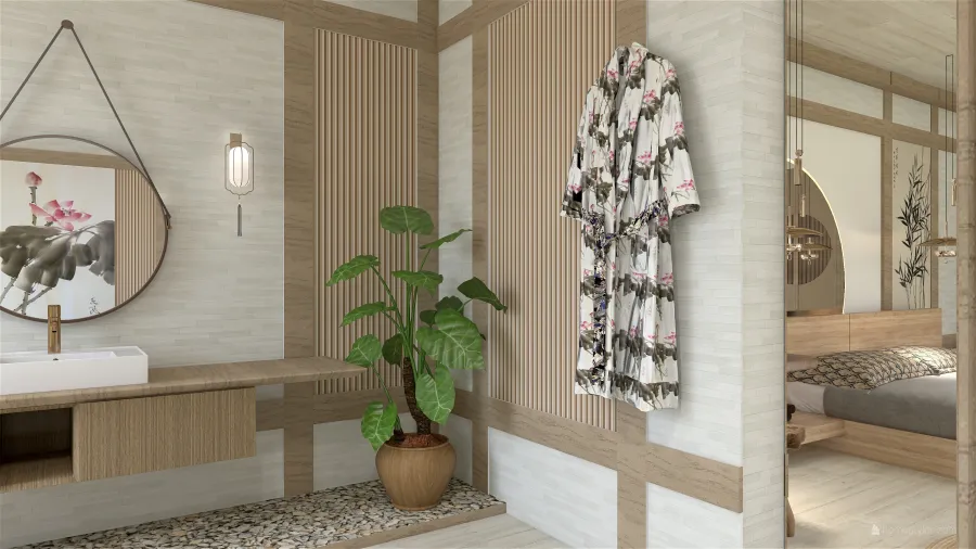 StyleOther Beige White Bathroom 3d design renderings
