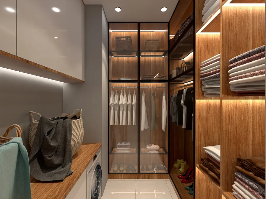Wardrobe and Laundry room 3d design renderings