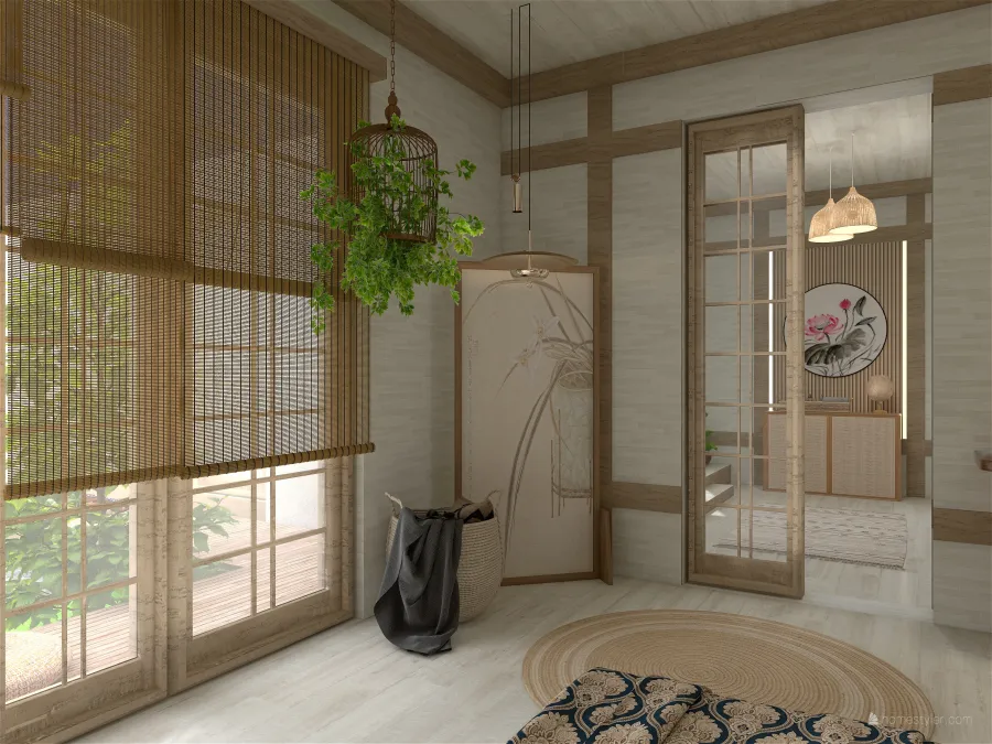 StyleOther Beige White Bedroom 3d design renderings