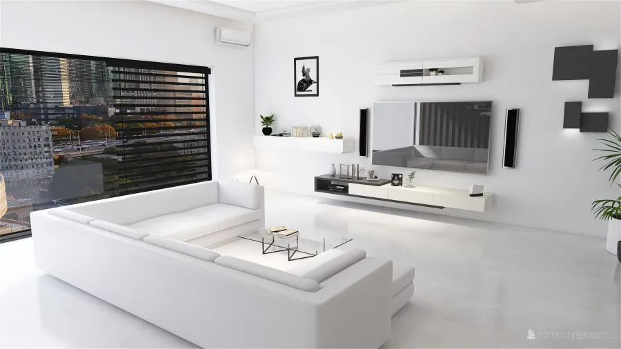 Modern Beige Living Room 3d design renderings