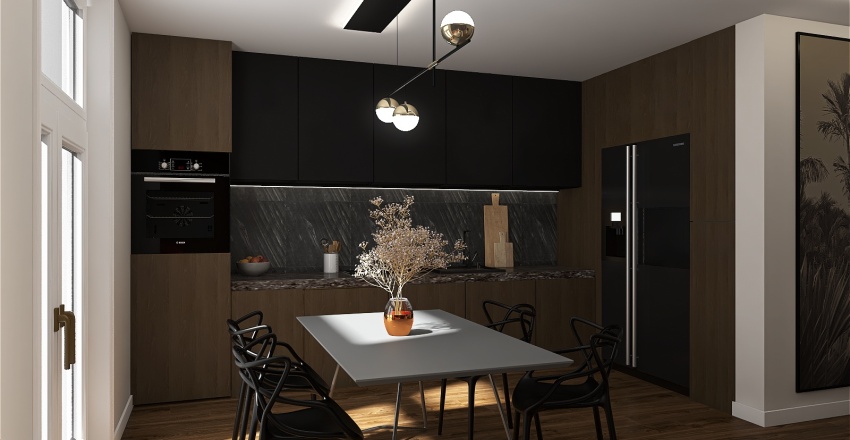 black and wood 3d design renderings