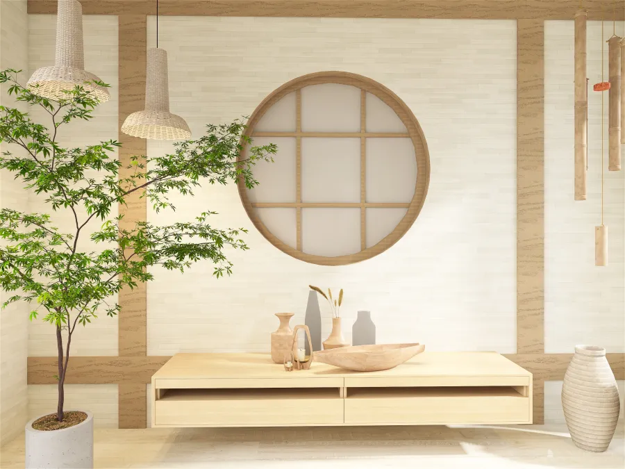 StyleOther Beige White Tea Room 3d design renderings