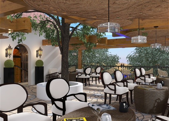 Luxurious Seaside Cafe & Restaurant Design Rendering