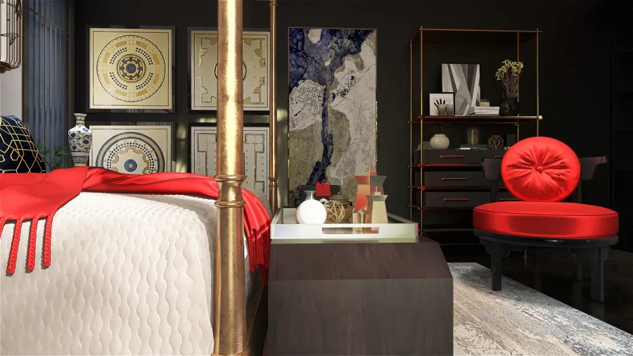StyleOther Asian Master Bedroom 3d design renderings