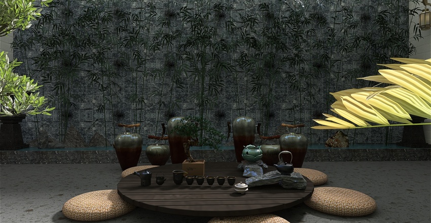 StyleOther Asian Courtyard 3d design renderings