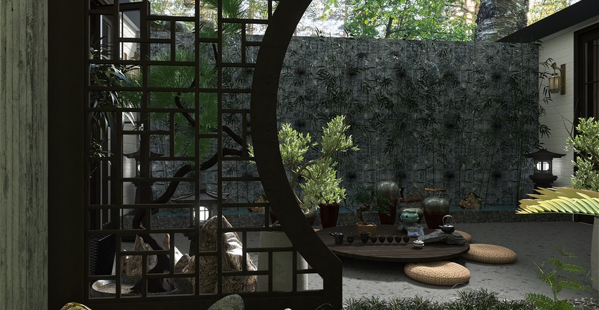 StyleOther Asian Courtyard 3d design renderings