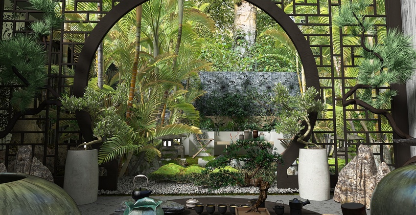 StyleOther Asian Courtyard 3d design renderings