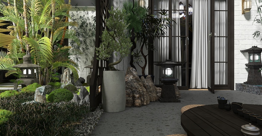 StyleOther Asian Courtyard 3d design renderings